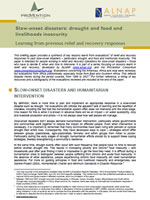 Slow-onset disasters: drought and food and livelihoods security &ndash; Learning from previous relief and recovery responses